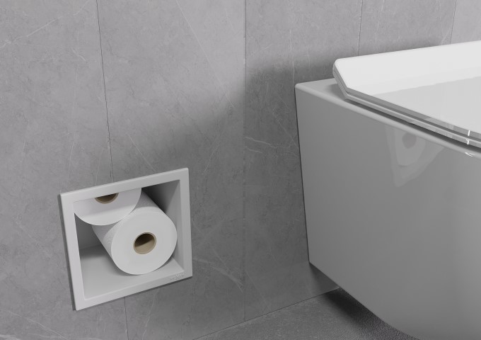 Supports de papier toilette blancs