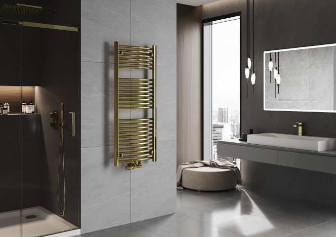 radiateur de salle de bain doré