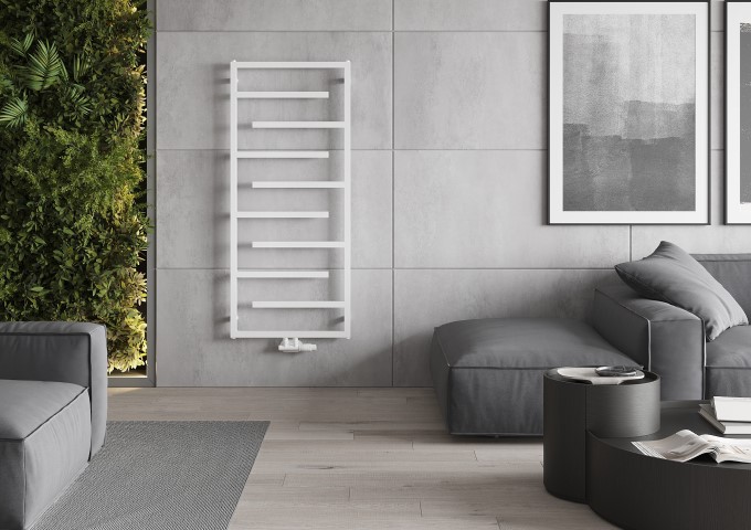 Radiateur blanc décoratif Mexen dans la pièce