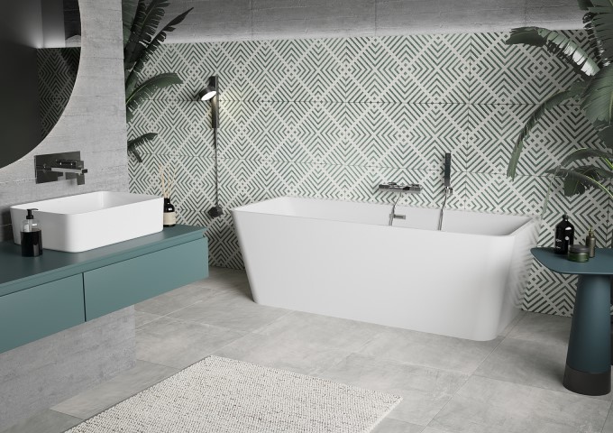 Baignoire autoportante murale 170x80 cm