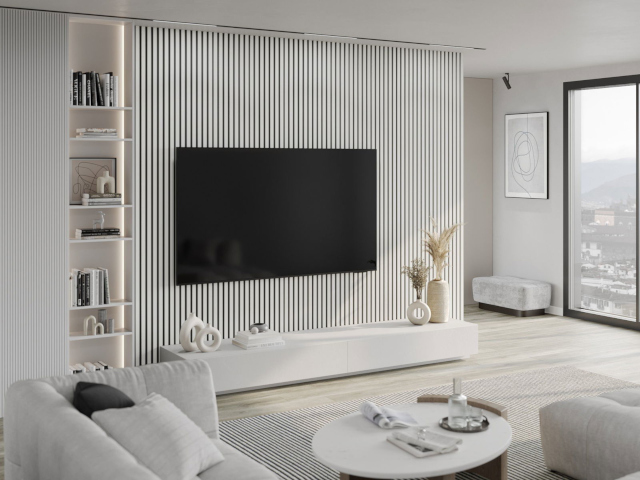 lames blanches dans la pièce