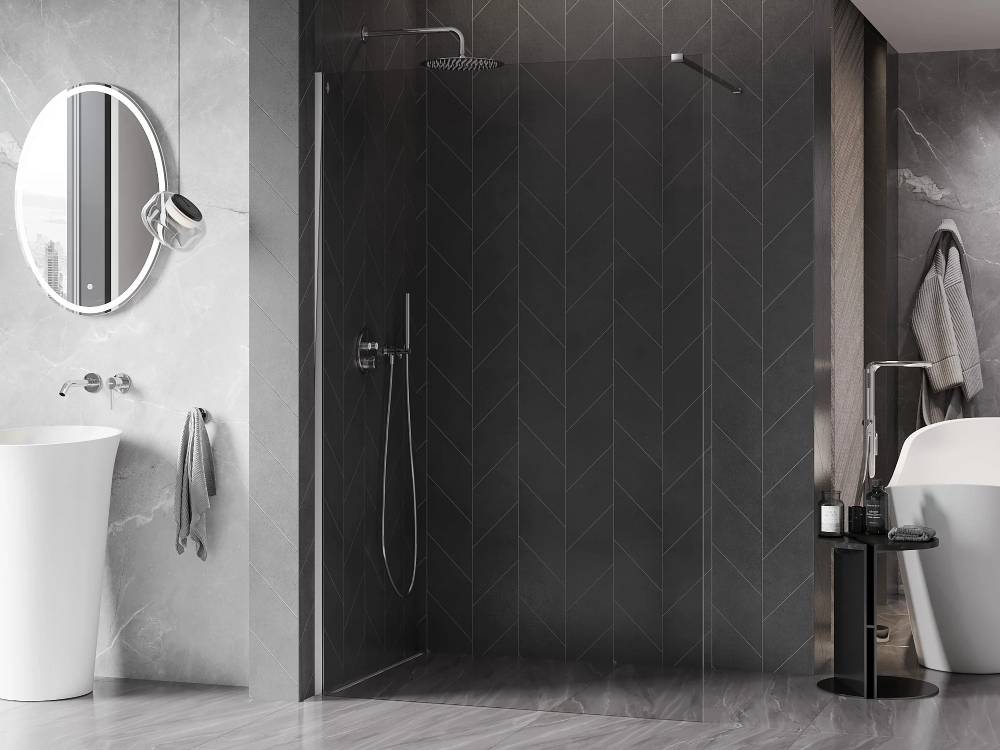 Grès graphite dans la salle de bains