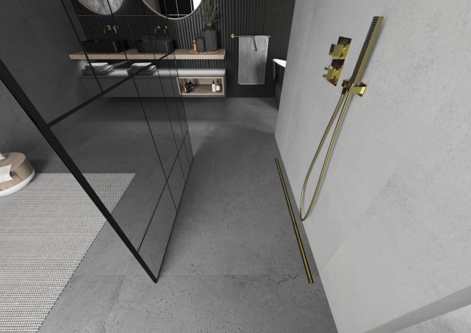 Parois de douche dorées