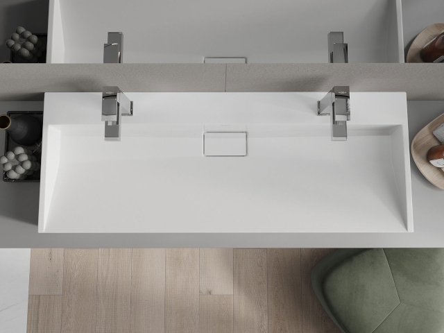 Aménagement d'un meuble de salle de bain avec vasque 120 cm