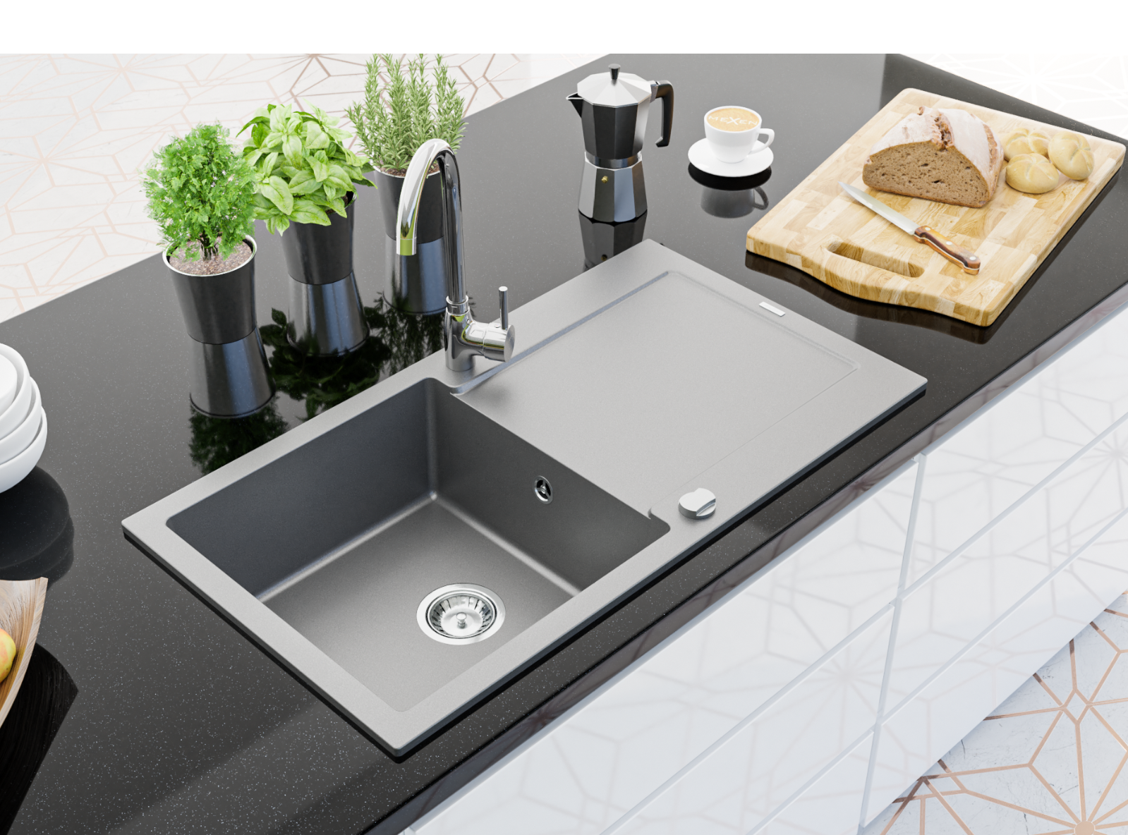 Égouttoirs de cuisine chrome