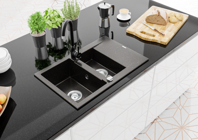 Éviers en granit noirs