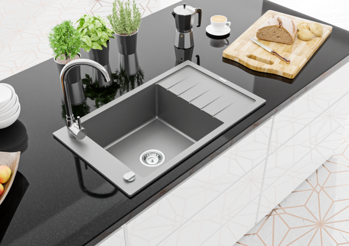 Distributeurs de cuisine gris