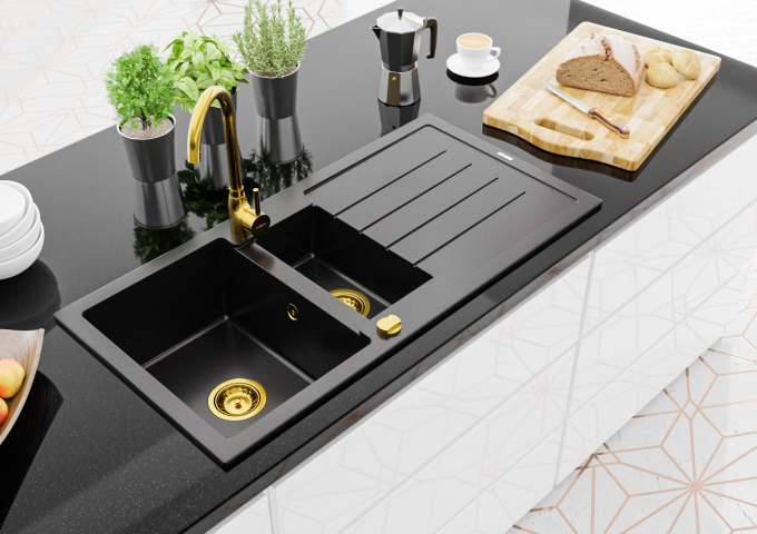 Éviers en granit noirs