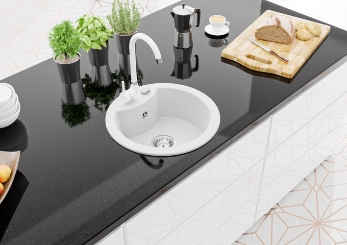 Éviers granit ronds