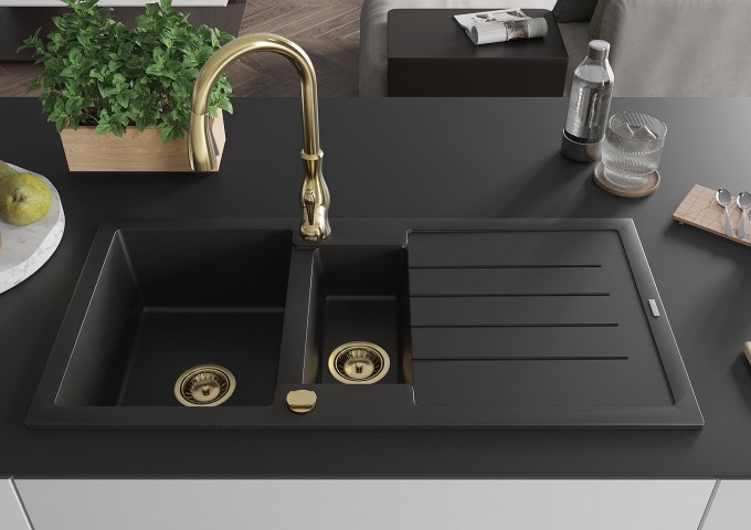 Robinet de cuisine sur pied avec douchette extractible