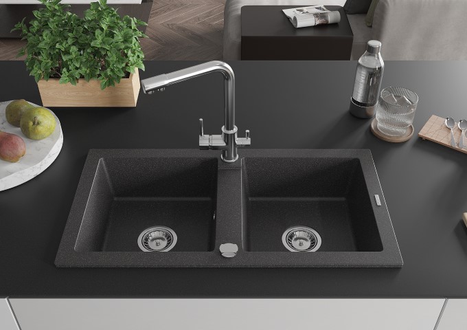 Robinets de cuisine chromés avec bec extractible