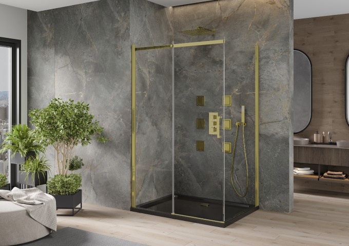 poignées dorées modernes pour salle de bain