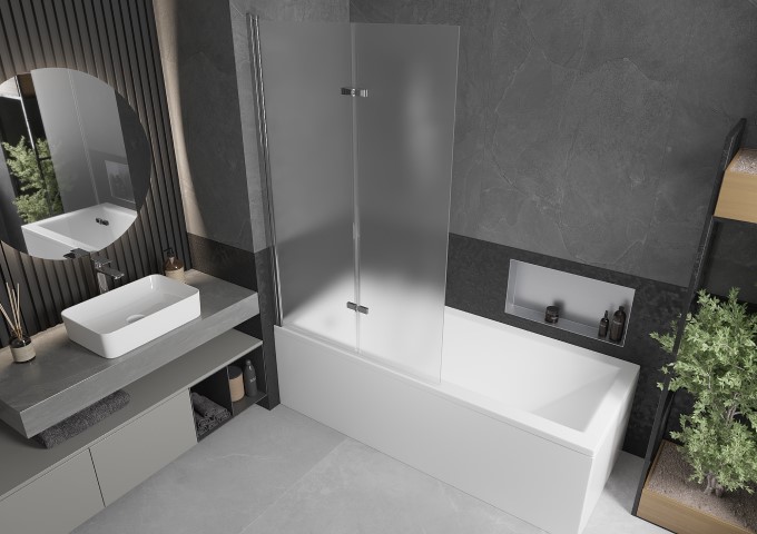 Parois de baignoire verre givré