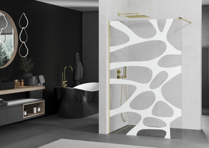 Parois de douche dorées