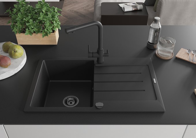 Robinet de cuisine avec possibilité de connexion au filtre à eau noirs