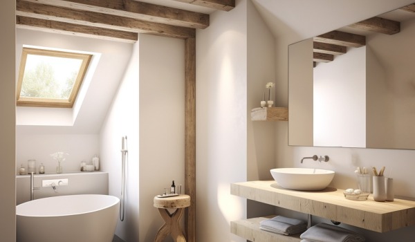 Salle de bain sous les combles — comment concevoir une pièce avec une pente?