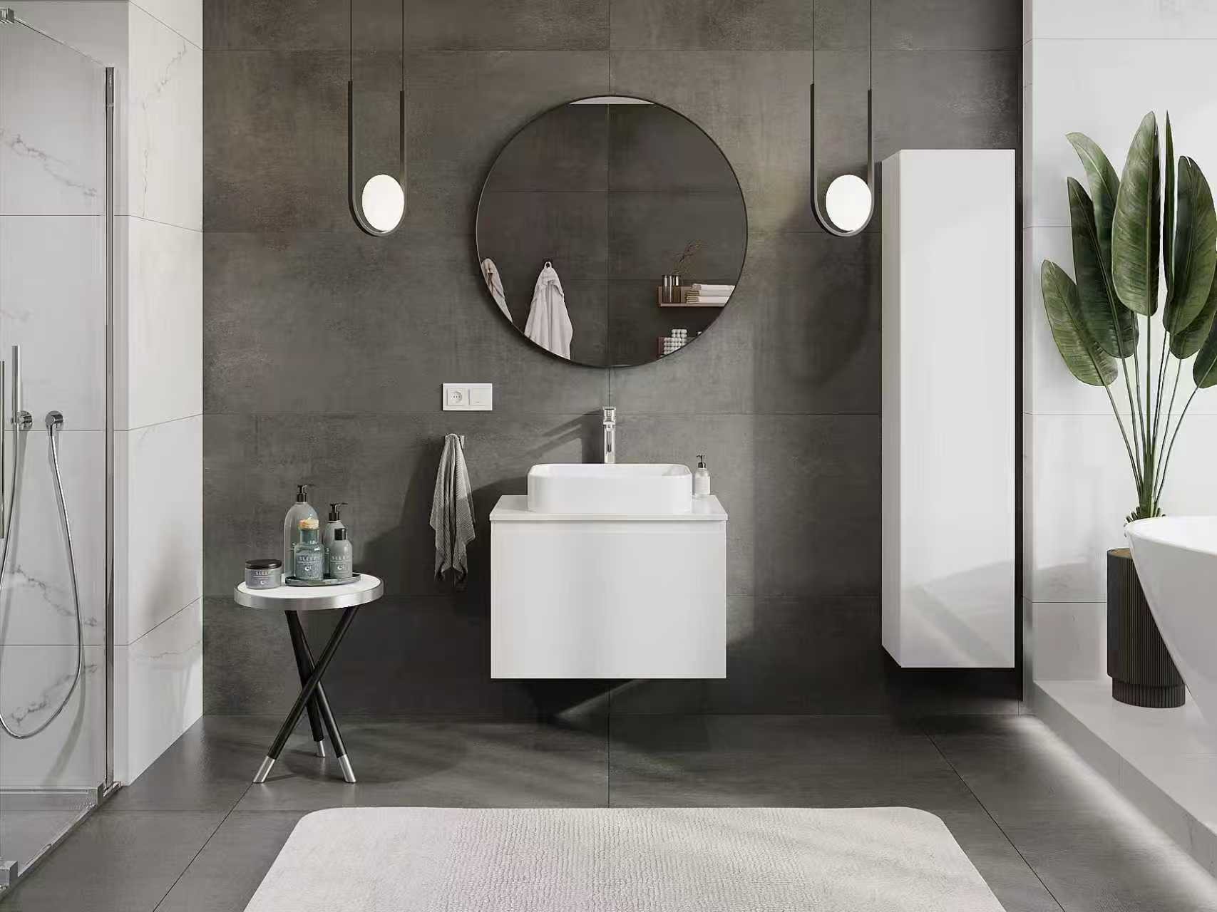 Salle de bain minimaliste de style moderne