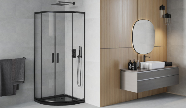 Cabine noire semi-circulaire dans un style minimaliste