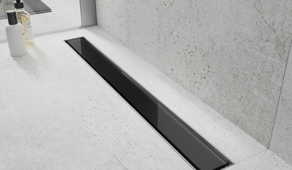Élégant, drain linéaire en verre