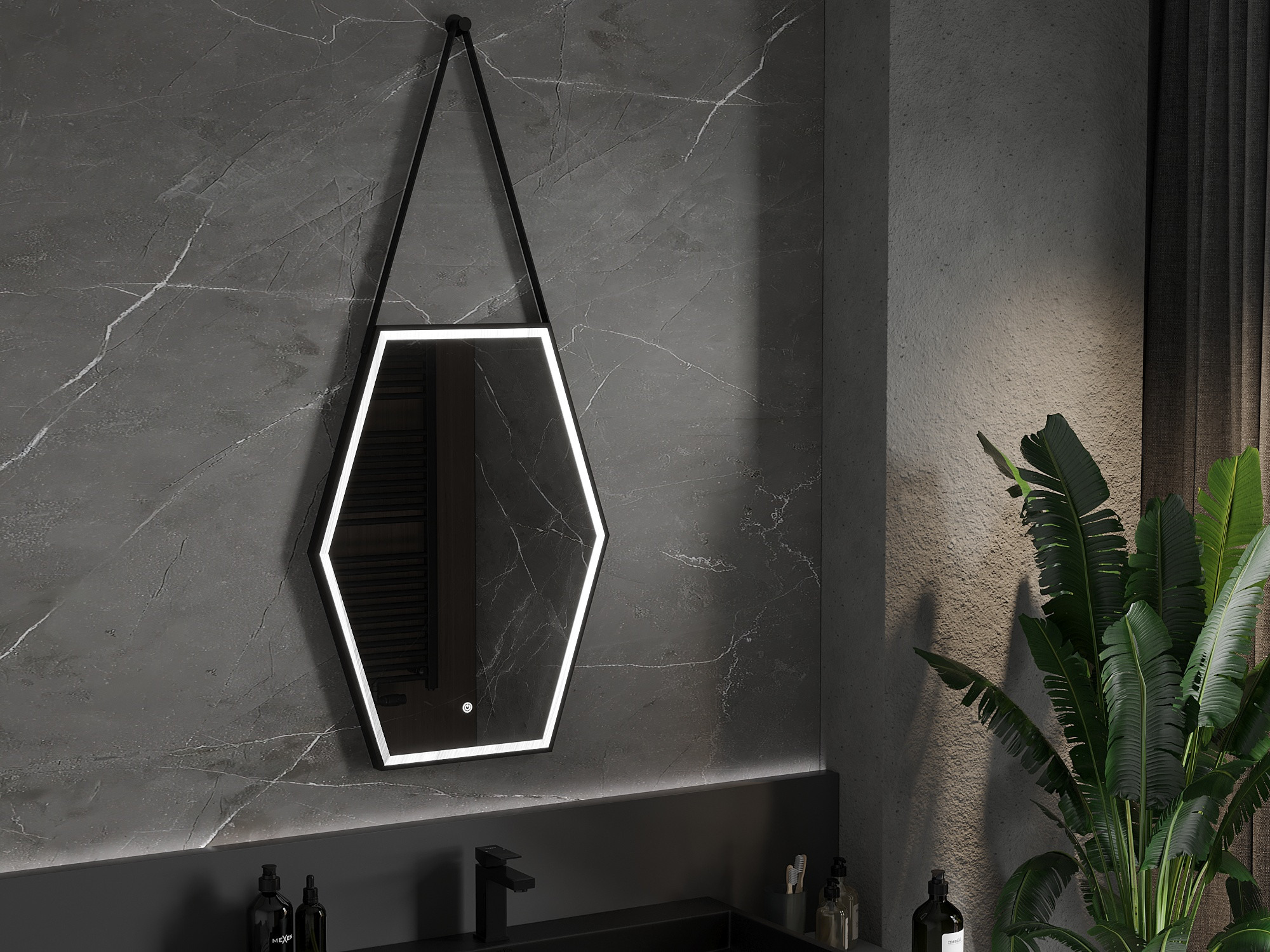 Salle de bain avec des accessoires de style bohème