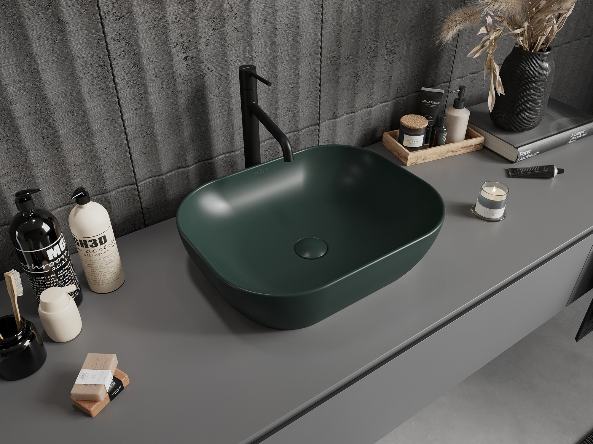Lavabo vert à poser - une touche moderne pour la salle de bain