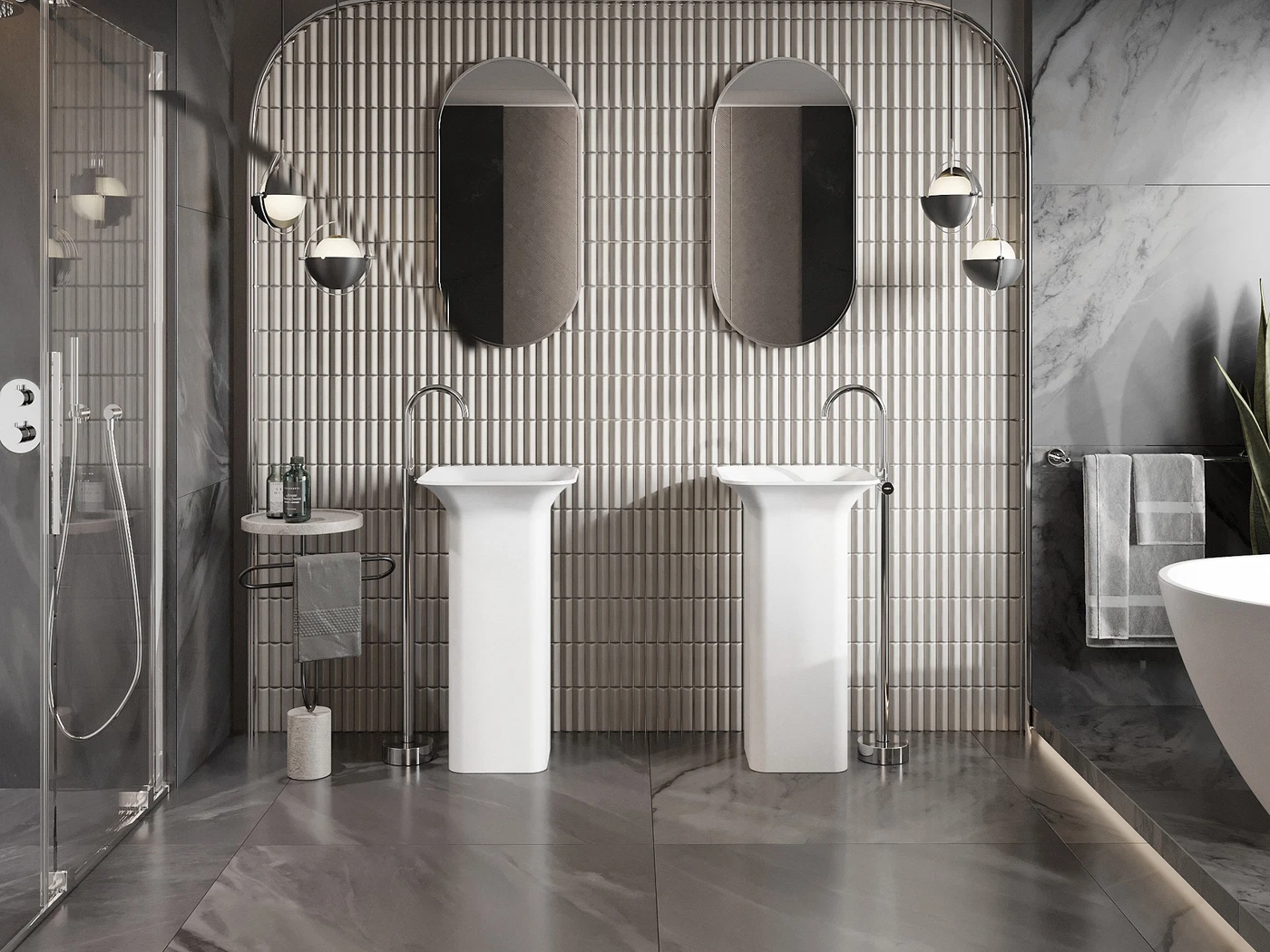Salle de bain style glamour
